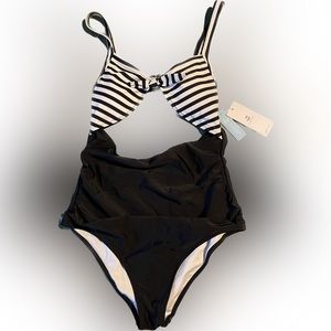 NWT Cupshe one piece swimsuit, monokini, black and white